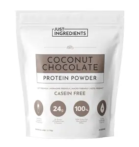 Just Ingredients Coconut Chocolate Protein Powder – 30-Serving Blend with 100% Grass-Fed Whey & Organic Plant Proteins – Creamy Coconut Cocoa Flavor – Supports Muscle Recovery, Energy* Fitness Supplement Pre Workout