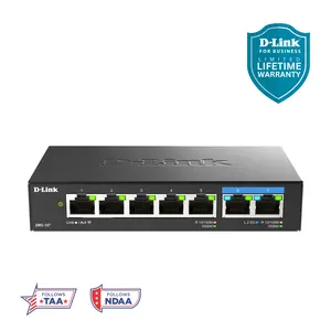 D-Link 7-Port Multi-Gigabit (2.5Gb) Unmanaged Ethernet Switch (DMS-107) | 2 x 2.5 Gb, 5 x 10/100/1000Mbps Ports