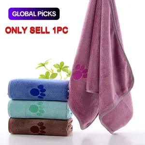 Pet Towel Super Absorbent Quick-Dry Microfiber Bathing Cloth for Dogs & Cats, Embroidered Paws Design, Ideal for Grooming #GLOBAL PICKS