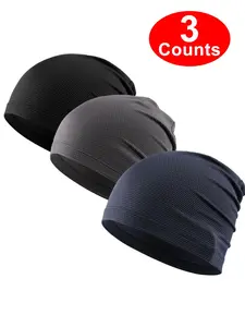 Solid Color Beanie Hats, Premium Quality Hats, Beanies, Casual Mesh Breathable Quick-drying Outdoor Sports Hiking Camping Running Elastic Soft Skull Caps for Men & Women