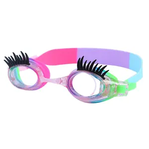 Unisex PC Children's Swimming Goggles - High-Definition, Waterproof, Anti-Fog Swim Glasses with Fun Rainbow Straps (Sports & Outdoor Eyewear Accessory)