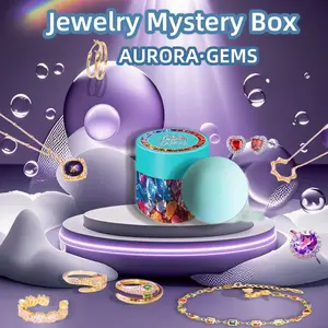 Jewelry Mystery Box with Random Fine Jewelry Necklace Earrings Bracelet Charm Adjustable Ring Cute Surprise Fun Gift for Parties Valentine's Day Mother's Day with  Bomb Reveal