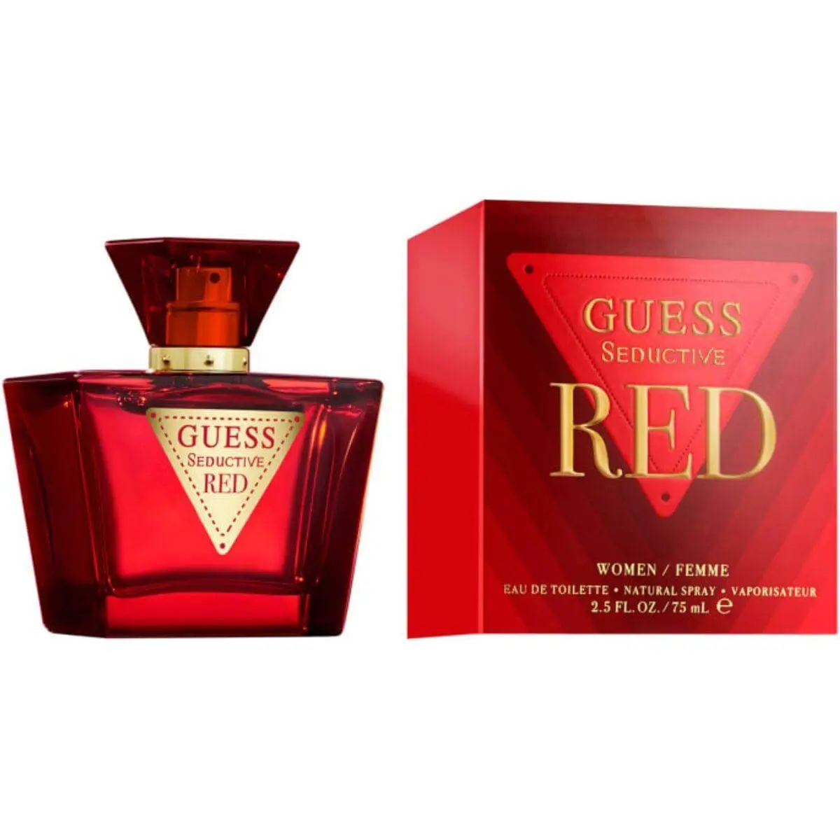 GUESS Seductive Red Women's EDT - 2.5 fl oz (2-2.9 fl oz Range), New Launch Single Item, Fruit-Scented Cherry-Flavored Attraction Fragrance, Elegant Alluring Scent, Cherry Top Notes, Vanilla Base Notes, Boxed Self Care Gifts, New in Box, Fruit-Scented Wom