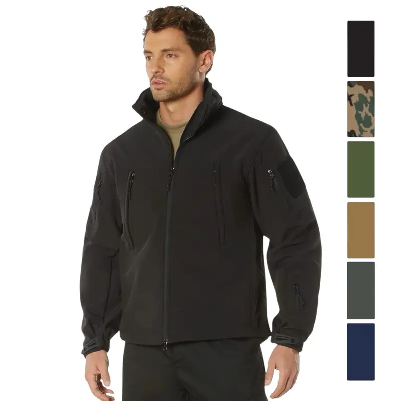 ROTHCO Men's Vintage Tactical Soft Shell Coat - Waterproof Polyester Outerwear with Fleece Liner, Ambidextrous Concealed Carry, Drawstring, 12 Pockets, Zipper, Moisture-Wicking Fitted Padded Work Outdoor Jacket