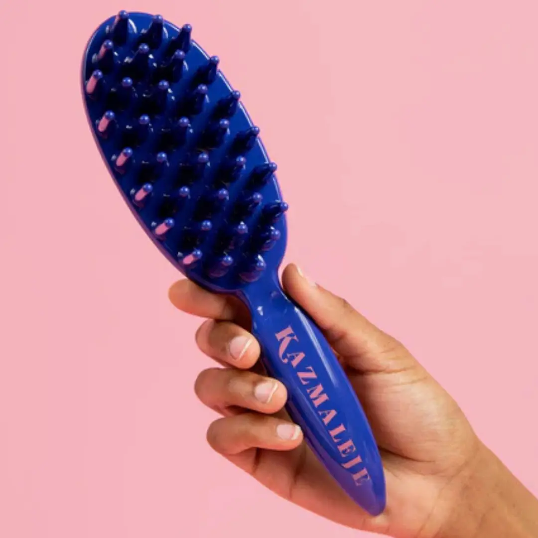 Kazmaleje KurlsPlus Paddle Comb for Textured & Curly Hair - Detangle, Massage, and Style with Ease Handy Lightweight curl defining brush