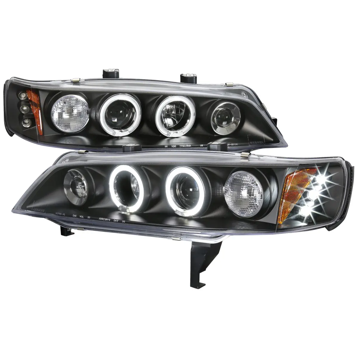 1994-1997 Accord Dual Halo Projector Headlights (Matte Black Housing/Clear Lens)