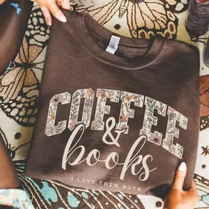Coffee and books sweatshirt | Book lover gift