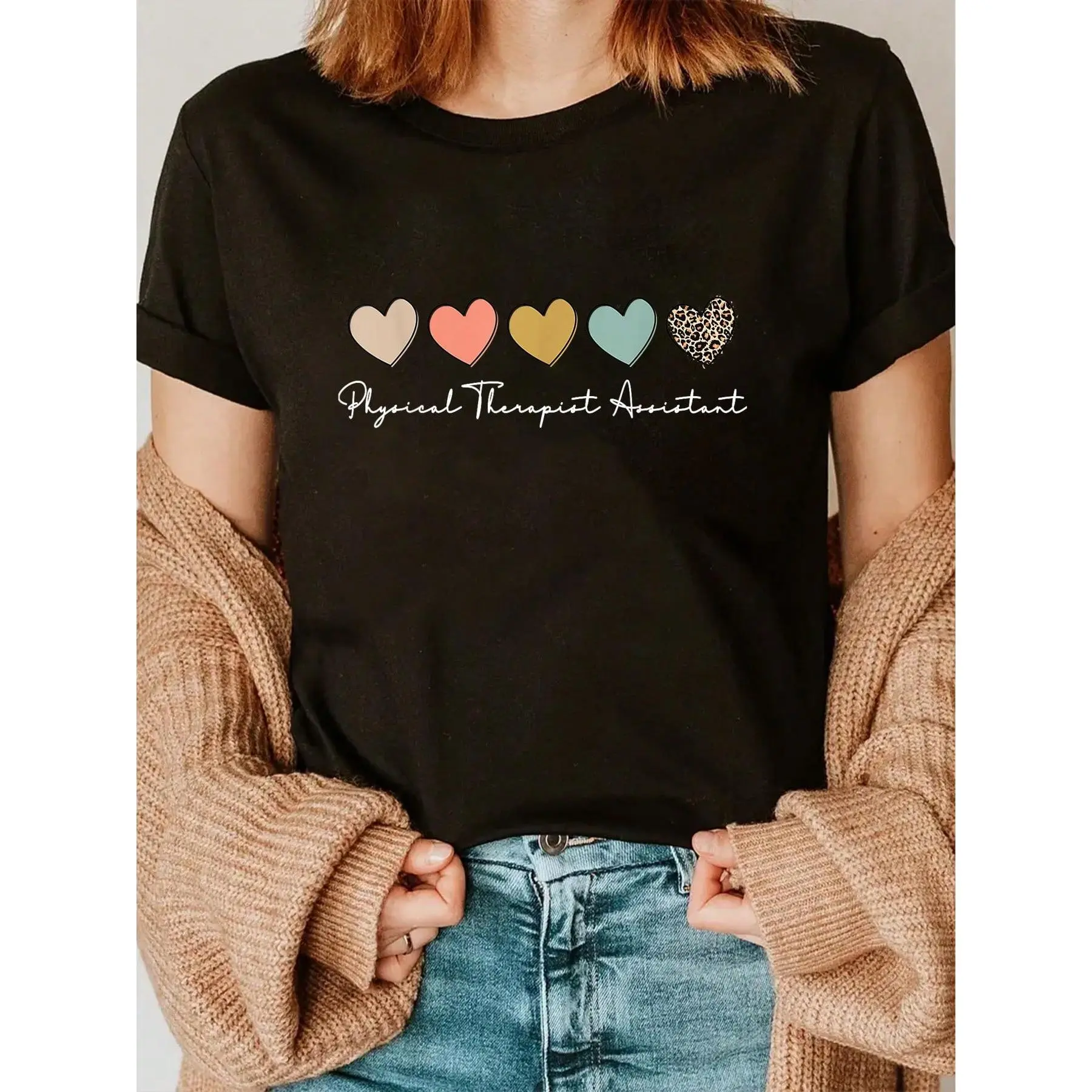 100% Cotton T-Shirt By Physical Therapist Assistant PTA For Women, Unisex-Adults, Short Sleeve, , Small