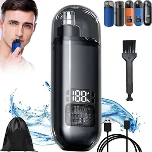 Portable Electric Nose Hair Trimmer, USBRechargeable Nose Hair Shaver, LED DisplayMen's Grooming Tool, Cordless Trimmer,Valentine's Day Gift