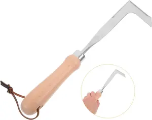 VOTREK 2026 Crack Weeder Tool lawn mower tools - Stainless Steel Grass Puller with Beech Wood Handle, Effortless Weed Remover for Sidewalk Driveways Patio Paver & Wall Gaps
