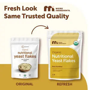Micro Ingredients Organic Non-Fortified Nutritional Yeast Flakes - Pure & Powdered