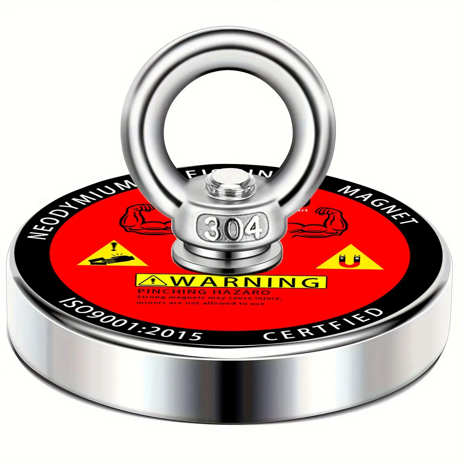 300LBS Pull Heavy-Duty Strong Magnetic Fishing Kit, Fishing Magnet Suitable for River & Lake Use, Professional Hardware Accessory, Super Strong Magnet, Extra Strong Magnets, Powerful Magnet, Strong Magnetic Hold