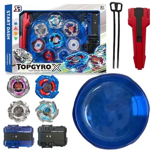New X Series Battle Gyro Gift Box Set, Includes 4 Gyros, 2 Launchers, Handle, War Board, Perfect for Dual Player Competition, Alloy Material