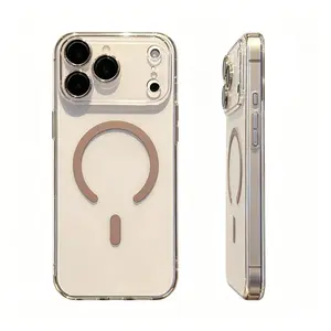 (Case & Nova.) Clear Magnetic Hard Phone Case with Built-in Lens Protector, Shockproof Protective Cover, Compatible with iPhone 17 Pro Max, 16, 15, 14, 13, 12, 11 laser