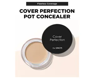 THESAEM Cover Perfection Pot Concealer #02 Rich Beige - High Adherence & Coverage Balm, Conceals Blemish & Acne Spots, Matte Finish Sebum Control for Oily and Combination Skin