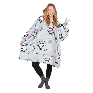 Catalonia Oversized Blanket Hoodie Sweatshirt, Wearable Sherpa Lounging Pullover for Adults Women Men