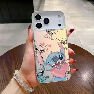 Disney Stitch Heart Holographic Phone Case for iPhone 13 Pro Max with Cute Design and Protective Features for Disney Fans Perfect Fit and Eye-Catching Appearance