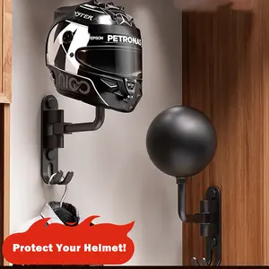 Wall Mounted Helmet Storage Rack, 1 Count Motorcycle Helmet Holder, F7 Helmet Display Rack, Home Organizer for Living Room Bedroom