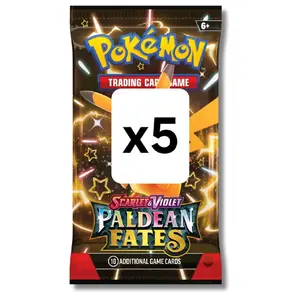 5x Scarlet & Violet Paldean Fates Booster Pack x 5 Packs - Artwork chosen at random