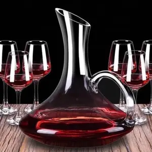 Wine Glasses Set with Decanter and 6 Glasses - Kitchen Utensils