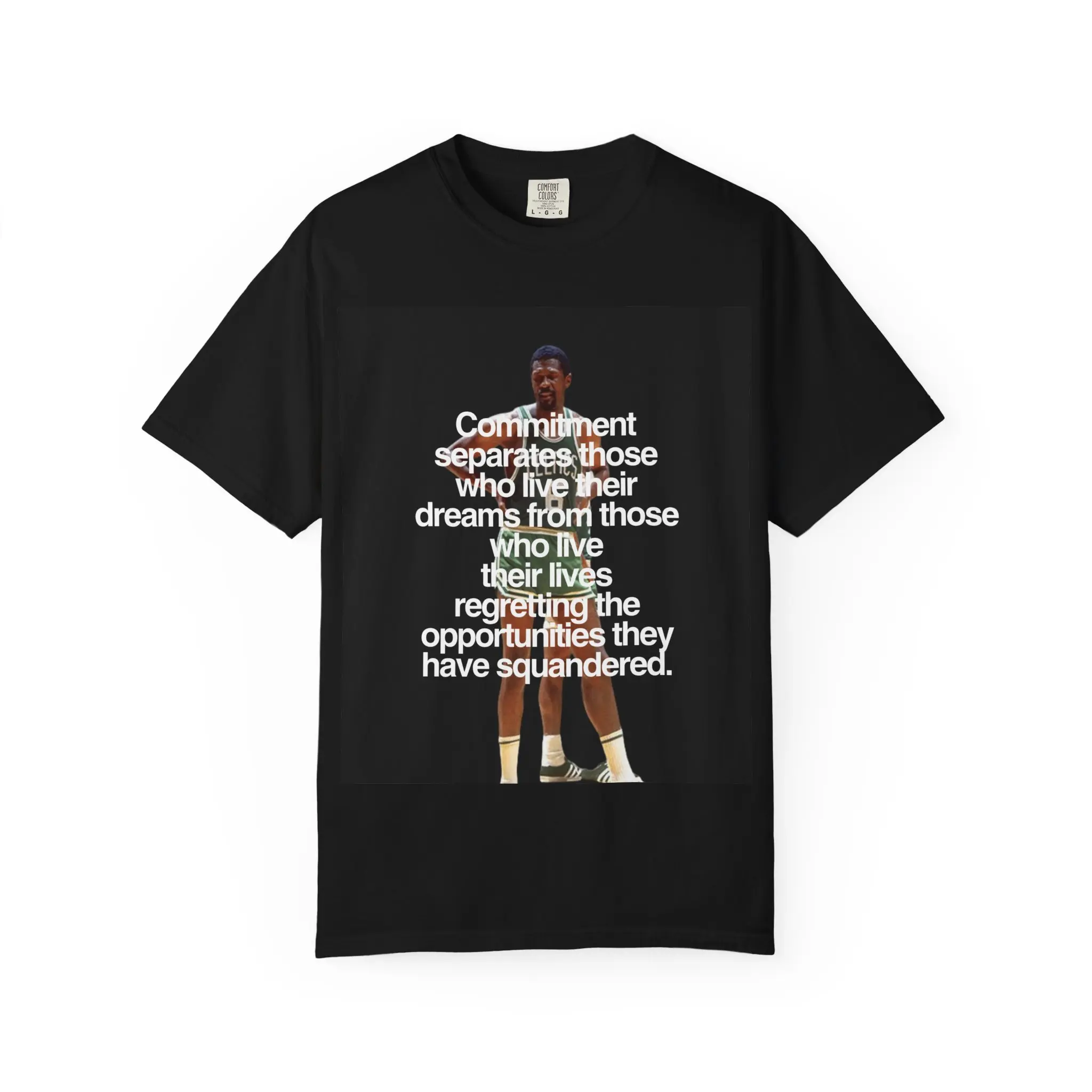 Bill Russell Inspirational Commitment T-Shirt, Motivational Tee, Unisex Graphic Shirt, Dream Chaser Apparel, Gift for Dreamers, Quote T-Shirt