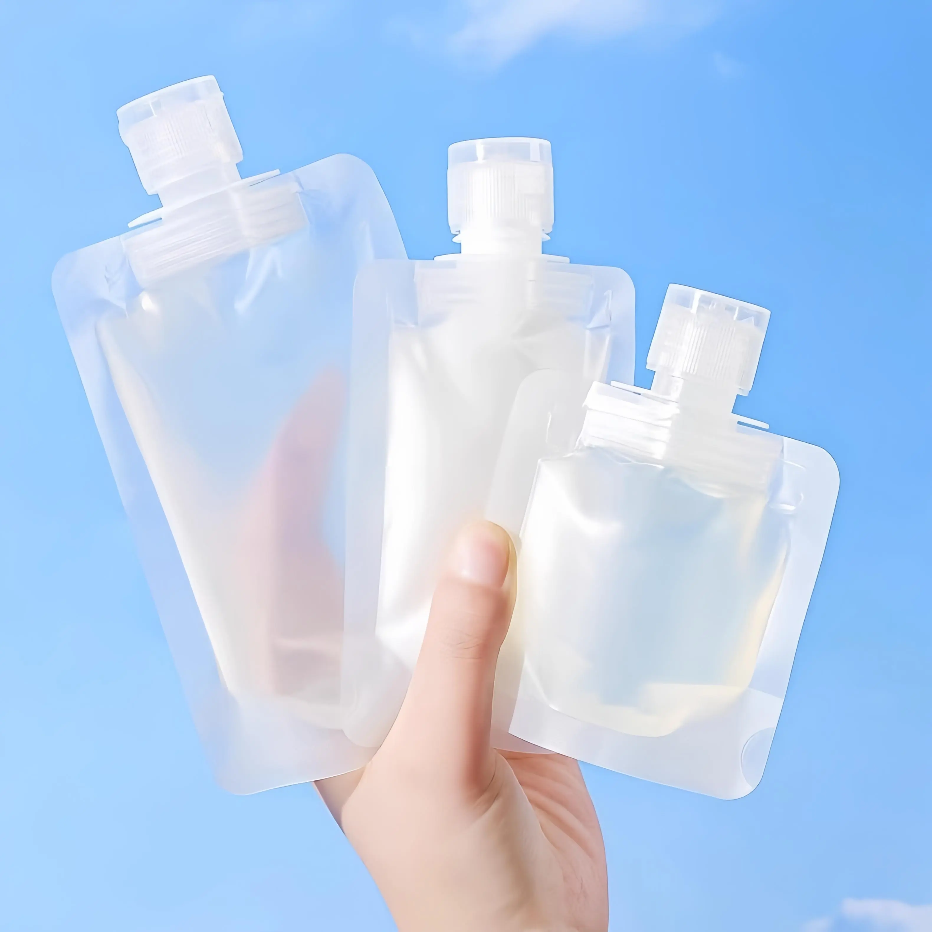 21-Piece Transparent Travel Refill Bags Leak-Proof Food-Grade PET TSA Compliant Portable for Lotion Shower Gel Shampoo Sample