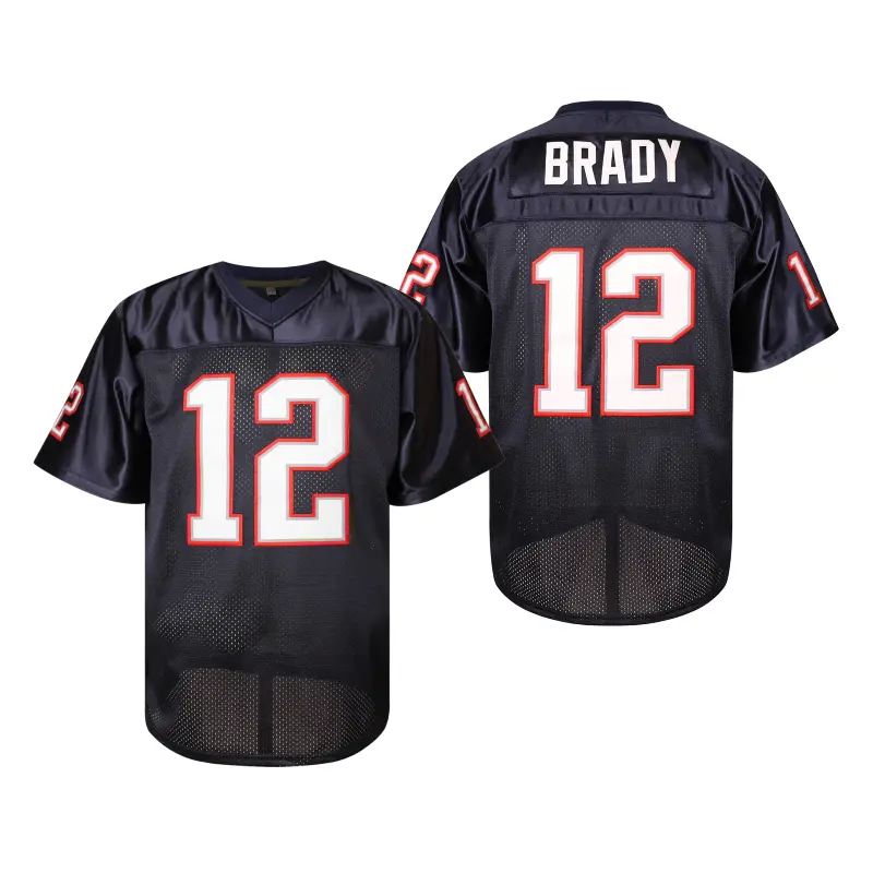 Men's Football Jersey #12 Dark Blue, Embroidered Letters & Numbers, Mesh Breathable Fabric, Ideal for Football Fans