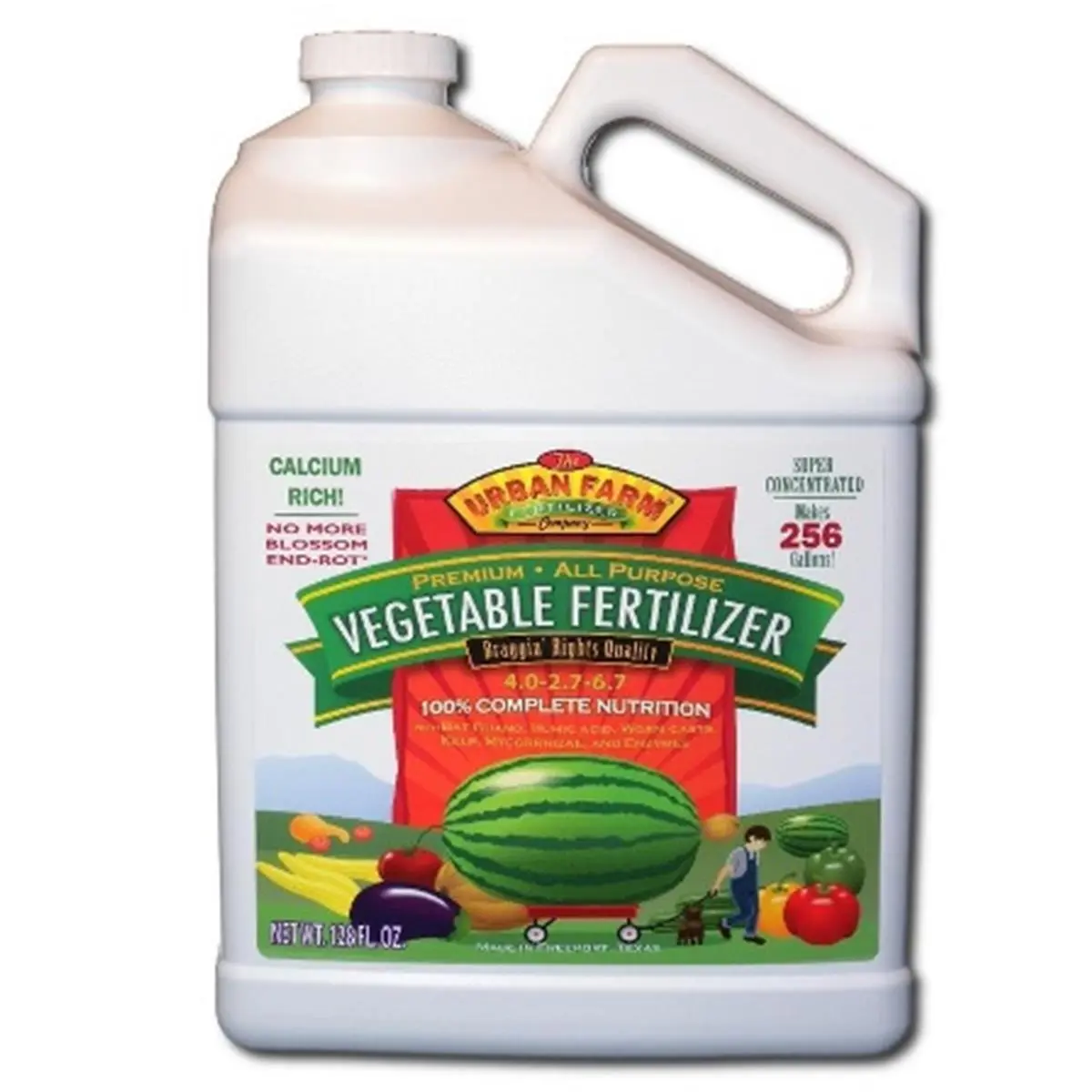Urban Farm All-Purpose Vegetable Fertilizer, 128 Fl Oz - Outdoor Garden Formula with Complete Nutrition, Super Concentrated