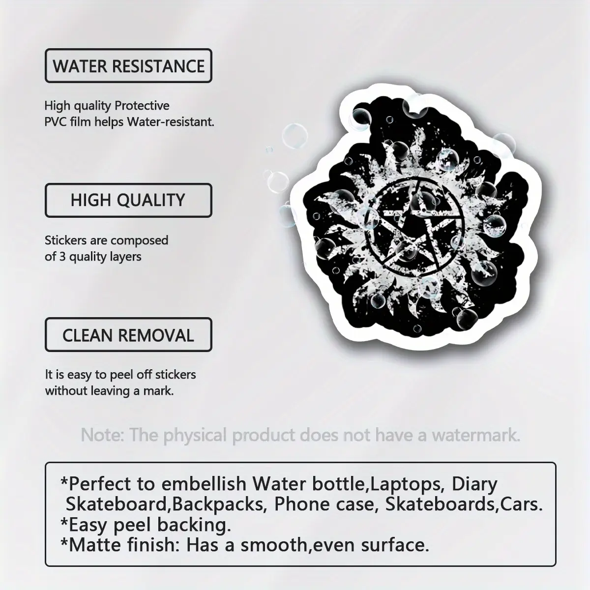 Supernatural Vinyl Stickers - Durable, self-adhesive design, suitable for laptops, windows, bumpers, suitcases, toolboxes, and water bottles | Durable Vinyl, Laptop Accessories | Durable Vinyl Stickers