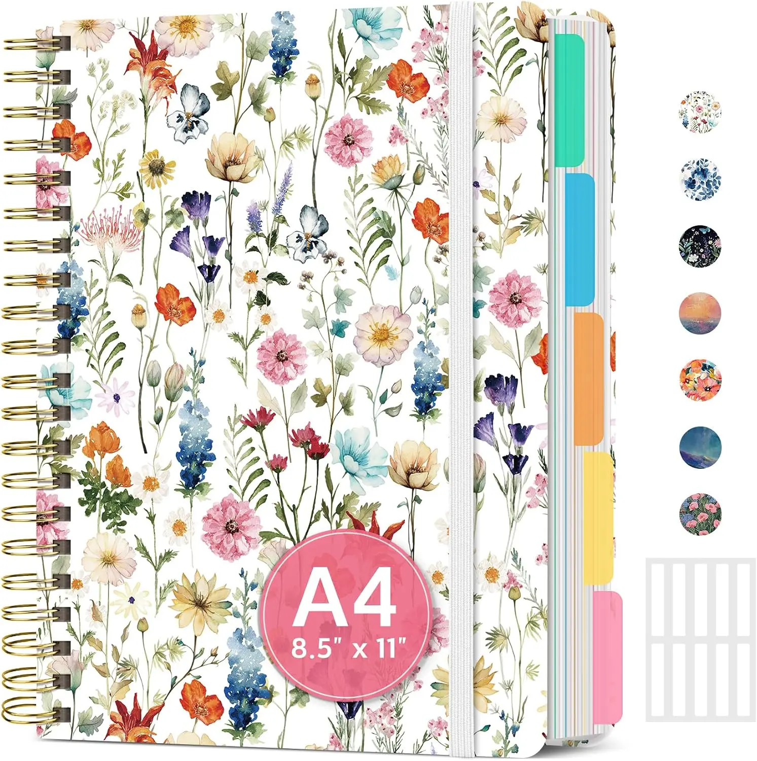 Taja Large Spiral Notebooks for Work 5 Subject with Removable Dividers
