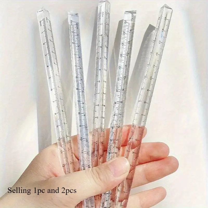 1/2pcs Rainbow Triangle Ruler - Clear Ruler - Fun & Creative DIY Drawing Tool - Visual Learning Tools - Transparent, Versatile, & Durable - for Students, Artists, & Office Use - Classroom Supplies, School Supplies - Art Materials