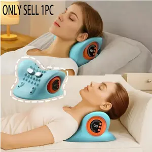 Intelligent blue pulse neck and shoulder massager, cervical massage pillow, multi-functional electric cervical massager, suitable for body care and pain relief. Rechargeable vibrating electric neck massage pillow with heat massage function