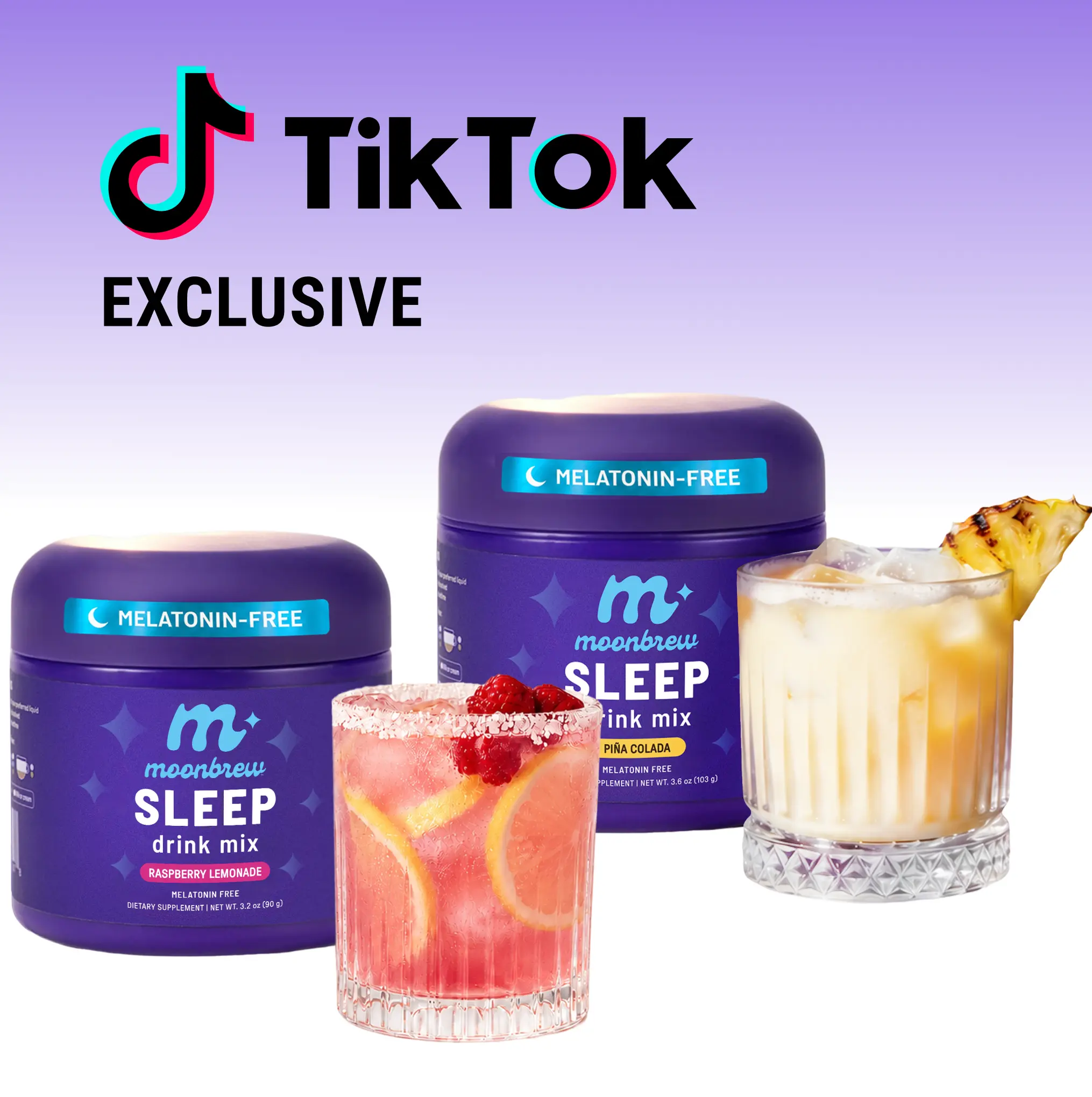 MoonBrew Piña Colada + Raspberry Lemonade BUNDLE - TikTok Exclusive Flavors - Limited Time Only - Summer Sale