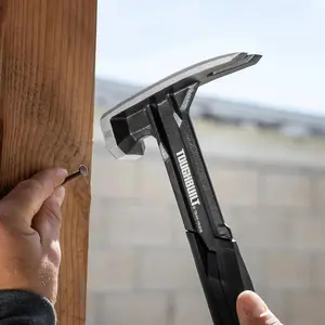 18oz Claw Hammer, Steel Rip Hammer with Smooth Face & Plastic Non-slip Handle, Professional Hand Tool for Woodworking, Multifunctional Roofing Hammer