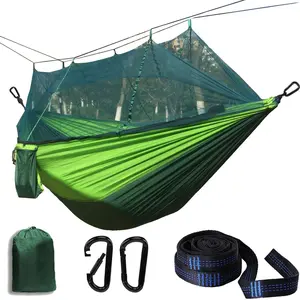 Ultra-Light Portable Mosquito Net Hammock, Thickened Load-Bearing Anti-Tip Design, Quick-Dry Breathable Outdoor Camping Hammock, Durable Hammock