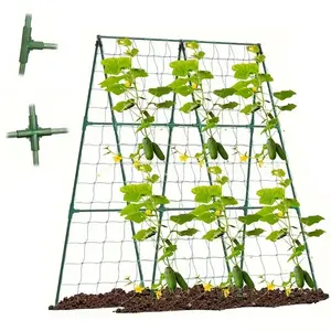 Cucumber Plant Support Frame, Adjustable Size Garden Stand for Raised Beds, Climbing Net & Clips for Outdoor Plants, Vegetable Gardening Tools, Plant Trellis Netting, Climbing Planting Stand