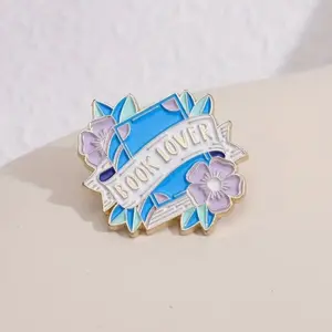 Book lover enamel pin