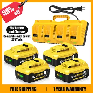 8.0Ah Replacement for Dewalt 20V Max Lithium high capacity Battery  Compatible with DCB206 Cordless Power Tools