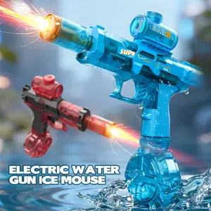 Electric Water Gun Ultimate Battle Powerful,Automatic Squirt Gun with Glowing Muzzle 320cc HighCapacity, IP67 Waterproof, Up to 32 FT Range, Summer PoolBeach Water Toys for Adults &Kids Toys Summervibes