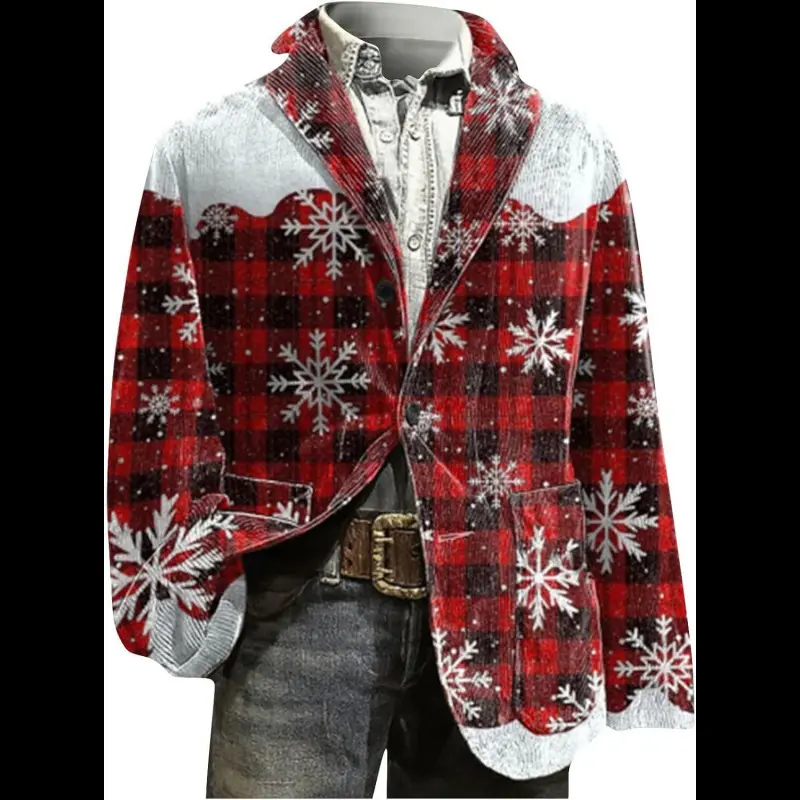 2025 Winter Christmas with Pocket Corduroy Suit Cardigan Digital Printing 2025 Winter Christmas with Pocket Corduroy Suit Cardigan Digital Printing
