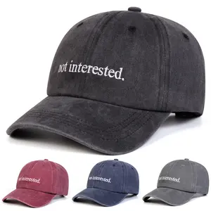 Unisex Letter Embroidered Wash Denim Baseball Cap Outdoor Adjustable Sunscreen Leisure Hat Spring Autumn Travel Tourism Beach Vacation