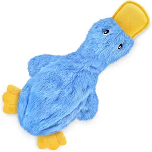 Pet Supplies Interactive Squeaky Dog Chew Toy Crinkle Duck Blue Large for Small Medium & Large Dogs Ideal for Chewers Fetch Lovers