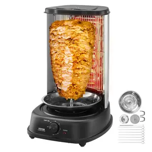 【Father's Day gift】VEVOR Shawarma Grill Machine, Vertical Chicken Shawarma Cooker Machine Countertop, Electric Stainless Steel Broiler Gyro Rotisserie Oven Doner Kebab Machine, for Home Restaurant Kitchen Parties