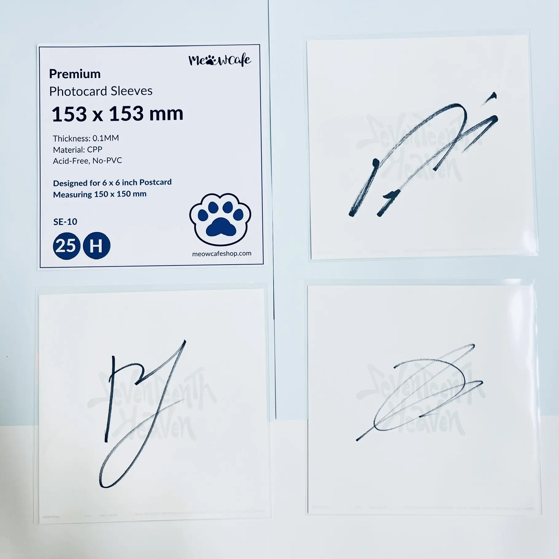[153x153 MM] Meowcafe Premium CPP Card Sleeve for Seventeen FML Postcard | Kpop Photocard Sleeve (Pack of 25)