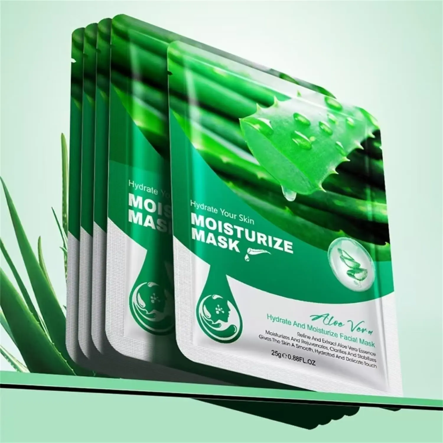 6 Pack Aloe Vera Hydrating Collagen Face masks Skincare & Moisturizing Sheet Facial Mask for Dry, Oily, Sensitive & Tired Skin 0.88 OZ Hydrate Moisture Serum Gentle Hyaluronic Hyaluronic Acid Nourishing Moisturizer