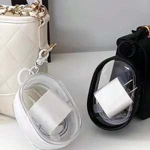 Clear Cable Storage Bag, 1 Count Portable Mini Charger Organizer Pouch for Travel, Cable Management Storage Bag for Storing Data Cable Charger