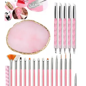 22/21/15-Piece Gel Nail Brush Set, Polish Application, Line-Drawing, Flat & Gradient Brushes, Nail Art Manicure Tools for DIY Salon Care