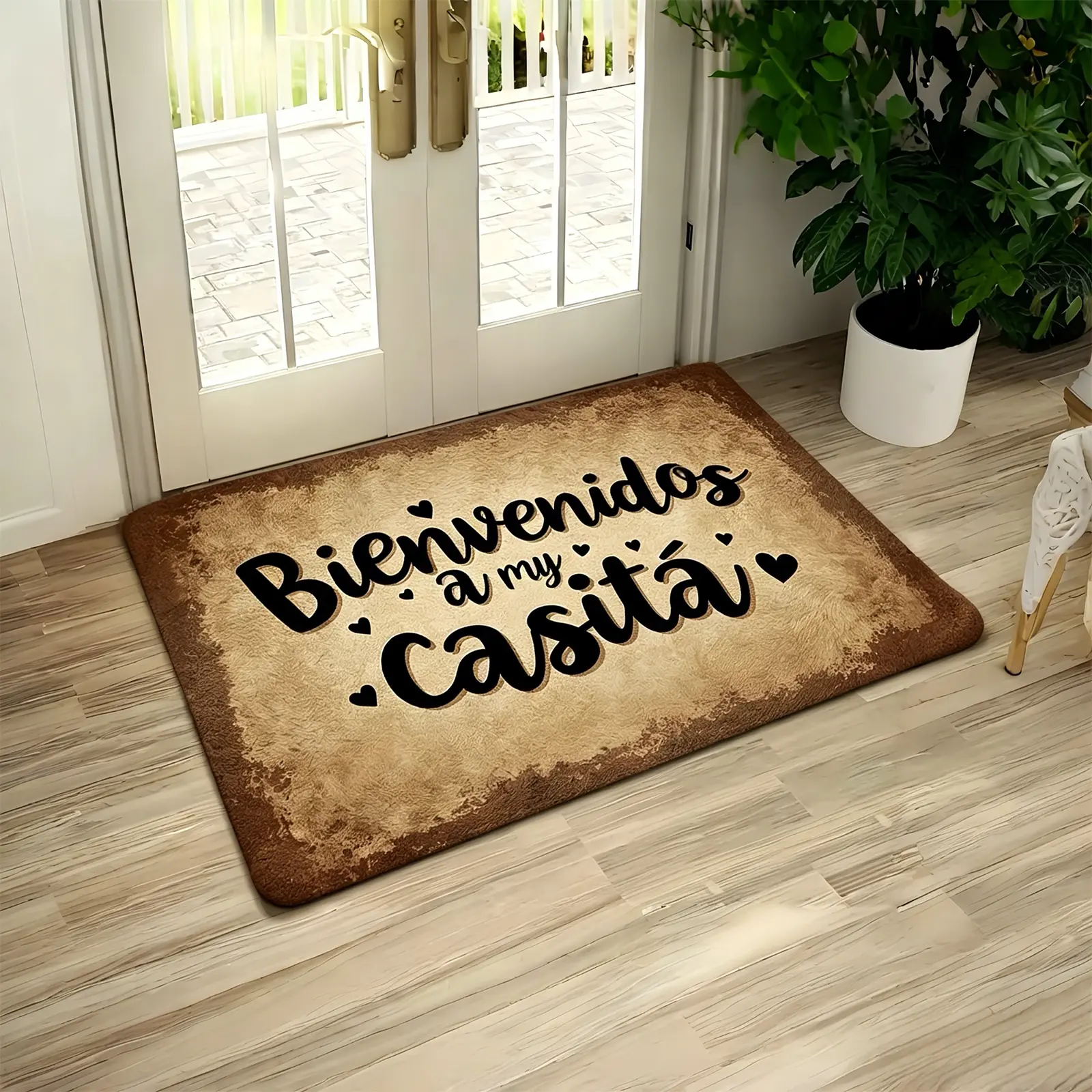 Home Welcome To My Home Spanish Welcoming Mat Vintage Floor Flannel Mat Stylish Carpet Kitchen Carpet Home Decoration Carpet Decoration Item, Vintage Design Rug, Home Decorative Rugs