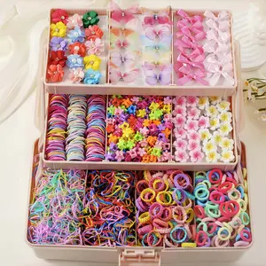 748pcs （NO BOX）Dopamine Hair Accessory Set,Including Rhinestone, Imitation Pearl and Flower Hair Clips, Butterfly Hair Clips, Mini Flower Clips, Bowknot Hair Clips, and Various Minimalist Hair Hoops. Suitable for All Seasons, Excellent Gift Choice.