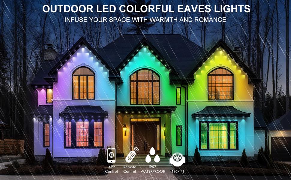 Yocrostar 50-100ft Permanent Outdoor RGB LED Lights – Smart Eaves Lights with App & Remote Control, IP67 Waterproof, Perfect for Christmas & Holiday Decor, Daily & Accent Lighting for House Roof & Garden Yocrostar 50-100ft Permanent Outdoor RGB LED Lights – Smart Eaves Lights with App & Remote Control, IP67 Waterproof, Perfect for Christmas & Holiday Decor, Daily & Accent Lighting for House Roof & Garden